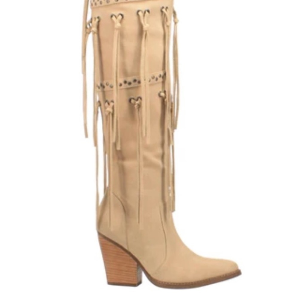 NIB - Dingo Witchy Woman Boots Over the Knee High Heel 3" & Up - Beige